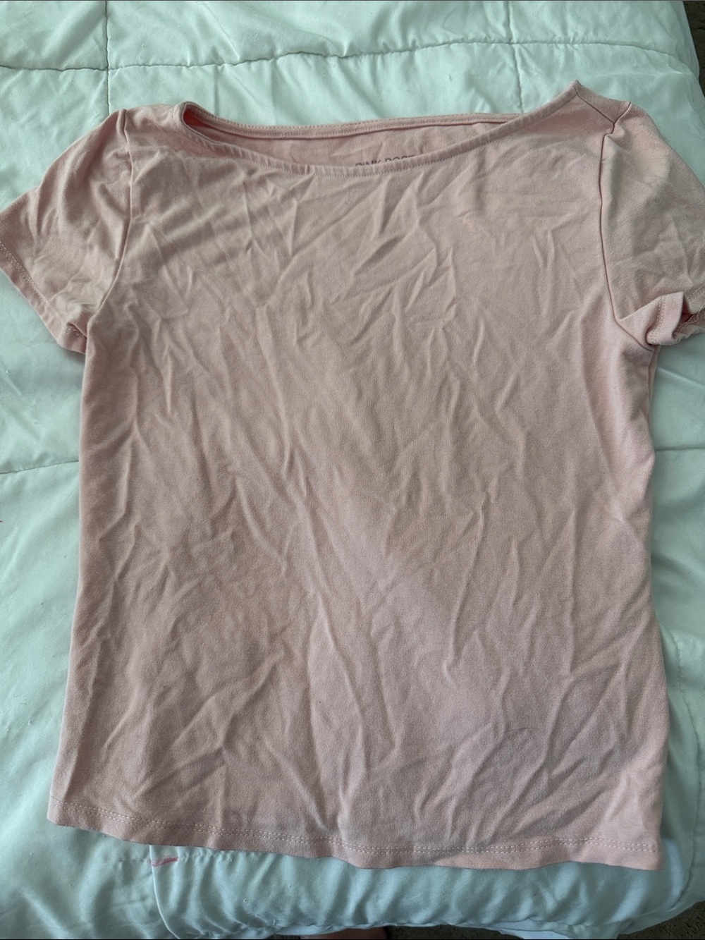 Pink Rose Pale Pink Short-Sleeve Scoop Neck Tee